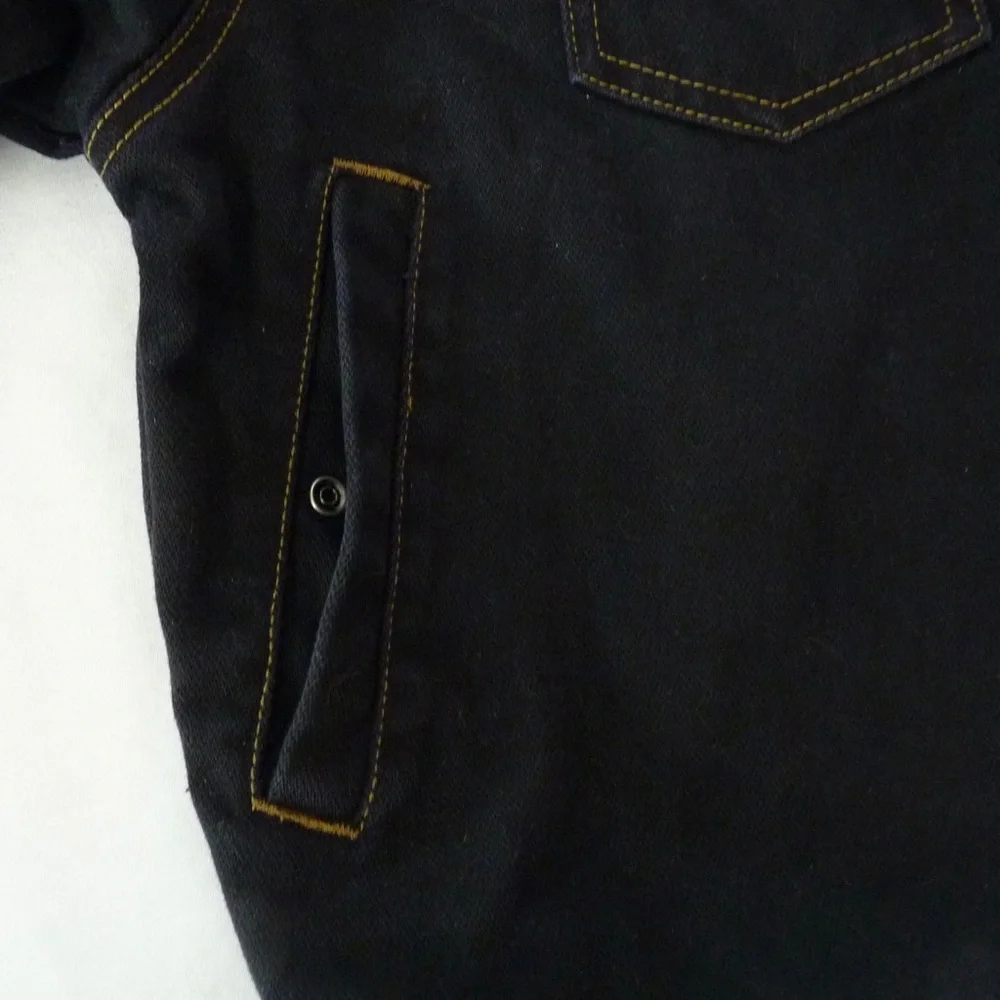 VINTAGE Genuine HARLEY-DAVIDSON Women's L Black Denim Motorcycle Jacket - Picture 12 of 13